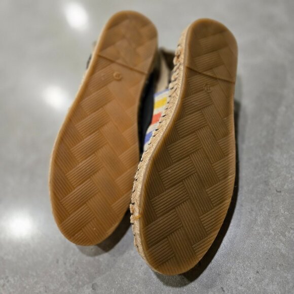 Women's Stripe/Floral Fabric Slingback Espadrille Sandals - Multicolors Size 7M - Picture 5 of 9